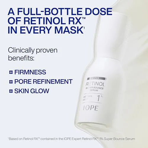 IOPE Expert Retinol RX 1% Super Bounce Serum - Gentle Anti-Aging Face Serum for Beginners - Visibly Firms Skin, Refines Pores, and Smooths Wrinkles
