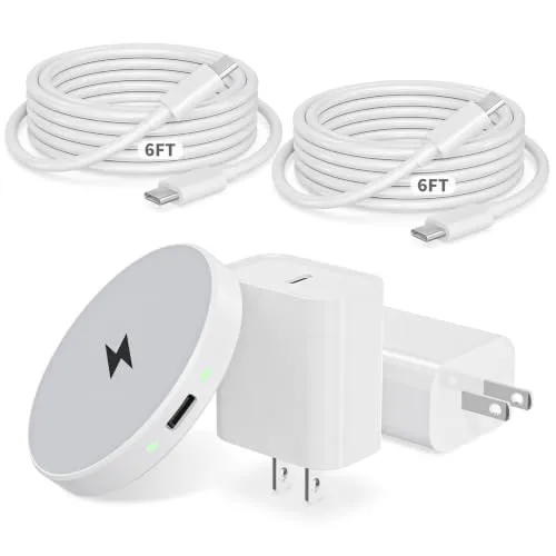 Mag-safe Wireless iPhone Charger, 6Feet USB-C Cable Fast Apple Charging Pad