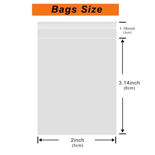 200 Pcs Self Sealing Cellophane Bags, 2x3 Inches Cookie Bags, Resealable Cellophane Bags Self Adhesive for Bakery Cookies Candy Snack