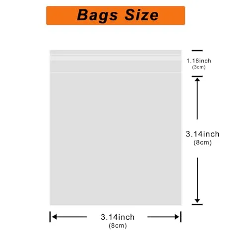 200 Pcs Self Sealing Cellophane Bags, 3x3 Inches Cookie Bags, Resealable Cellophane Bags Self Adhesive for Bakery Cookies Candy Snack
