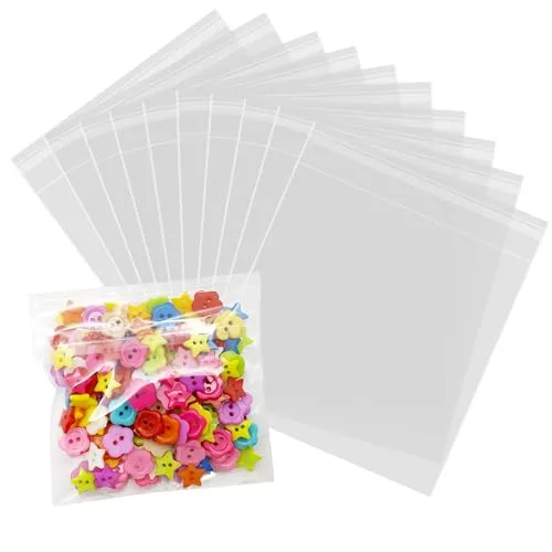 200 Pcs Self Sealing Cellophane Bags, 3x3 Inches Cookie Bags, Resealable Cellophane Bags Self Adhesive for Bakery Cookies Candy Snack