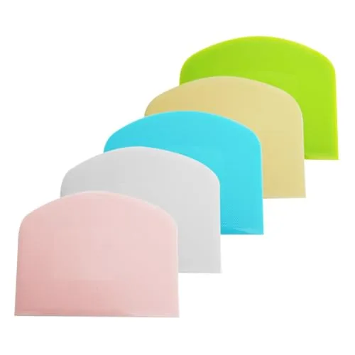 5 Pack Plastic dough scraper, flexible scraper