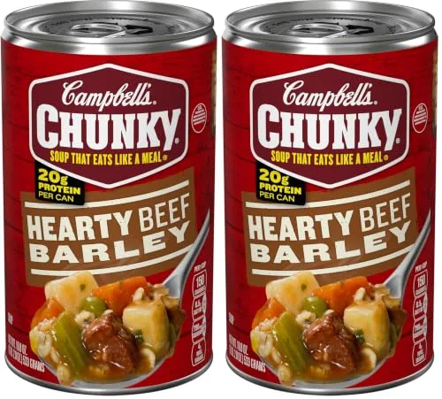 Campbell's Chunky Soup, Hearty Beef and Barley Soup, 18.8 Oz Can (Pack of 2)