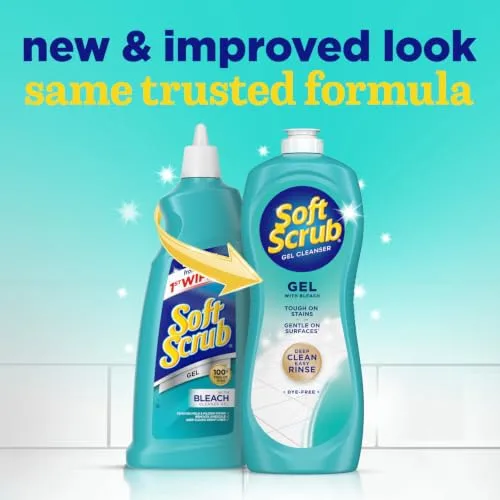 Soft Scrub Gel Cleanser with Bleach, 26 fl oz, Multi-Surface Use