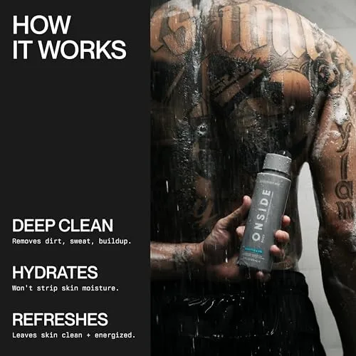 ONSIDE Men's Deep Clean Body Wash, Eucalyptus Mint,14 fl oz