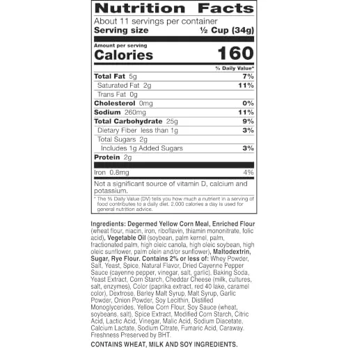 Chex Mix Hot & Spicy Snack Mix, Savory Snack Bag, Family Size, 13.5 oz