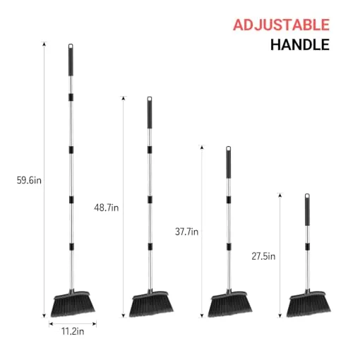 Angle Broom, 59‑in Long Handle Kitchen Brooms for Sweeping Indoor Dust