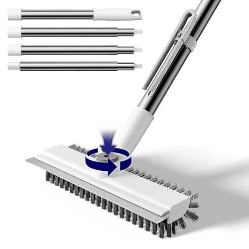 3 in 1 Adjustable Small Floor Scrub Brush with Long Handle