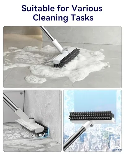 3 in 1 Adjustable Small Floor Scrub Brush with Long Handle
