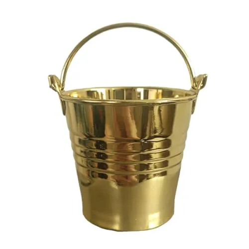 Set of 3 Mini Plastic Buckets Stackable with Handle for Storage Decor