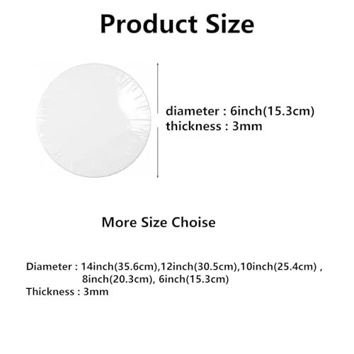 DaTpuik 2 Pcs 6inch White Round Cake Boards 3MM Thickness 100% Food-graded Cardboard,Waterproof and Oil-proof Cake Base for Cake DIY, Wedding, Birthday, Dessert, Pizza Decorating & Exhibition