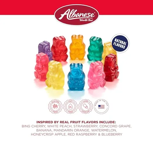 Albanese True to Fruit American Favorite Fruits Gummies | 7.75oz Candy Bag