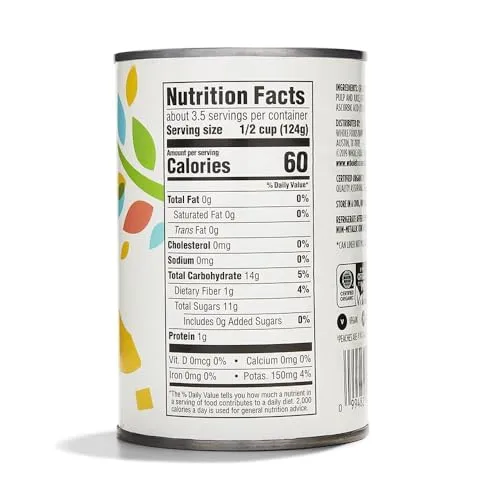 365 by Whole Foods Market, Organic Yellow Cling Peach Slices, 15 Ounce