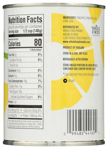 365 by Whole Foods Market, Pineapple Chunks, 20 oz