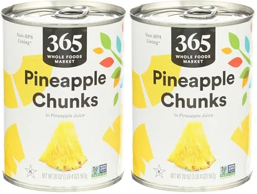 365 by Whole Foods Market, Pineapple Chunks, 20 Ounce (Pack of 2)
