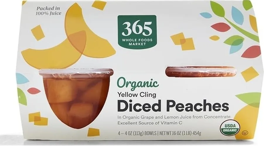 365 by Whole Foods Market, Organic Diced Peaches, 16 Ounce