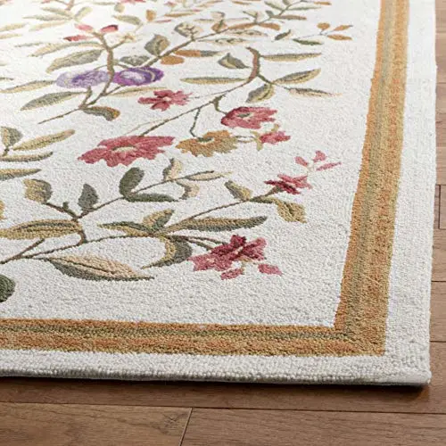SAFAVIEH Chelsea Collection Accent Rug - 1'8" x 2'6", Ivory, Hand-Hooked French Country Wool, Ideal for High Traffic Areas in Entryway, Living Room, Bedroom (HK210A)