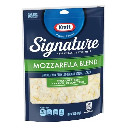 Kraft Signature Thick Shreds Mozzarella Blend Cheese 8 oz Bag