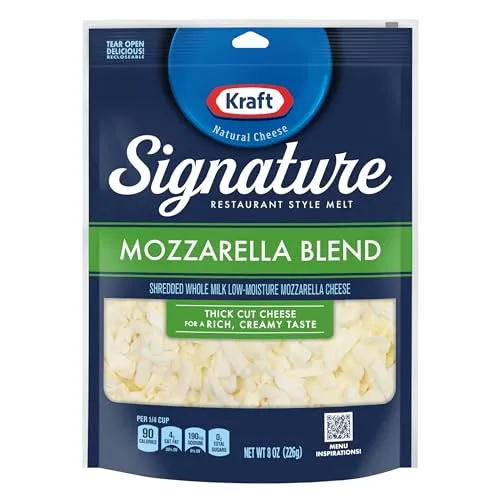 Kraft Signature Thick Shreds Mozzarella Blend Cheese 8 oz Bag