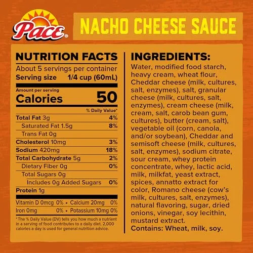 Pace Mild Nacho Cheese Sauce, 10.5 oz Can (Pack of 2)