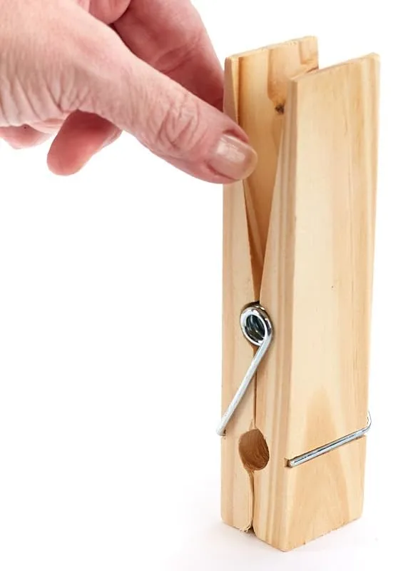 Large Unfinished Wood Clothespins with Metal Spring, Jumbo 6 Inch x 1-5/8 Inch Craft Wedding, Paintable (1 PC)