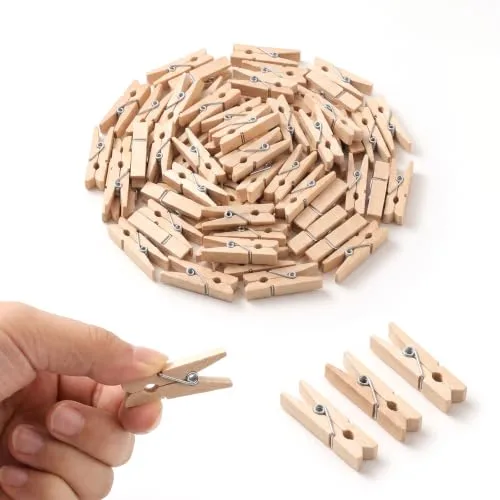 50PCS Mini Clothes Pins Wooden Small Wooden Clothespins Tiny Clothes Pins