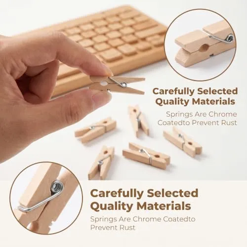 50PCS Mini Clothes Pins Wooden Small Wooden Clothespins Tiny Clothes Pins