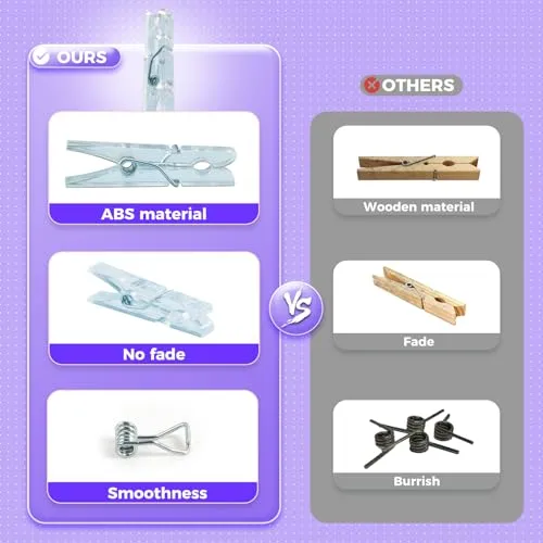 100PCS Baby Shower Games Clothespins Clear Plastic Clothes Pin 1.37inch