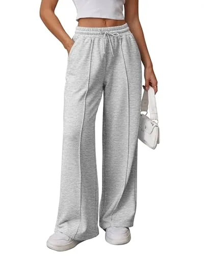 ATHMILE Womens Wide Leg Sweatpants High Waisted Baggy Teen Girl Pants