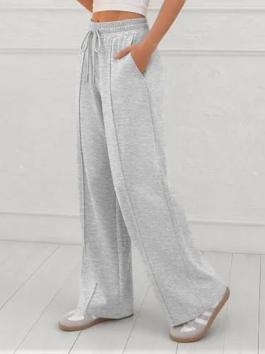 ATHMILE Womens Wide Leg Sweatpants High Waisted Baggy Teen Girl Pants