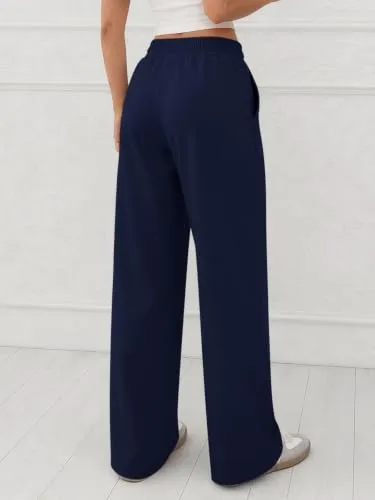 ATHMILE Womens Wide Leg Sweatpants High Waisted Baggy Teen Girl Pants