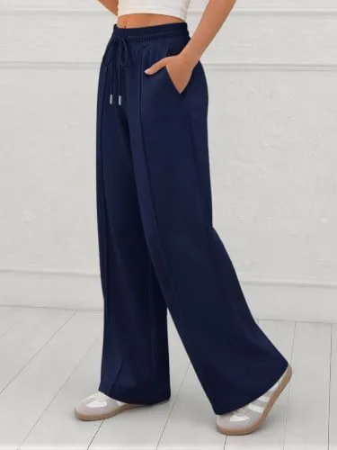 ATHMILE Womens Wide Leg Sweatpants High Waisted Baggy Teen Girl Pants
