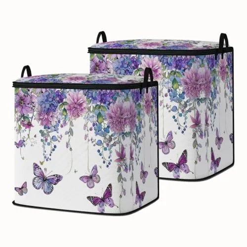 2pcs blanket storage bag for under bed,closet organizers 95L