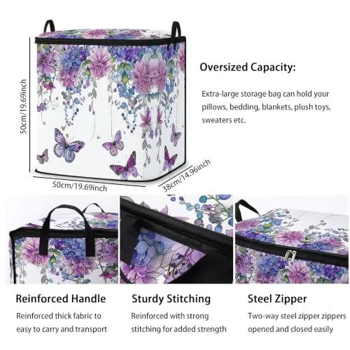 2pcs blanket storage bag for under bed,closet organizers 95L