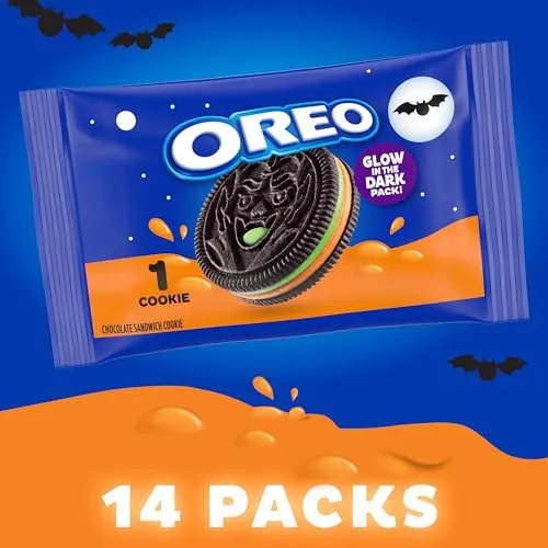 OREO Green and Orange Creme Chocolate Sandwich Halloween Cookies, 14 ct