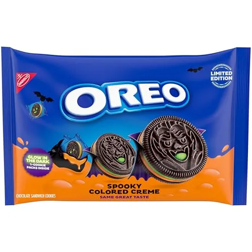 OREO Green and Orange Creme Chocolate Sandwich Halloween Cookies, 14 ct