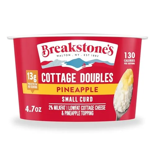 Breakstone's Cottage Doubles Lowfat Cottage Cheese & Pineapple Topping with 2% Milkfat, 4.7 oz Cup