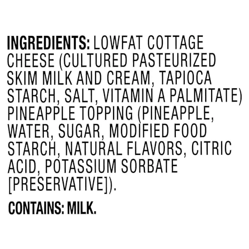 Breakstone's Cottage Doubles Lowfat Cottage Cheese & Pineapple Topping with 2% Milkfat, 4.7 oz Cup