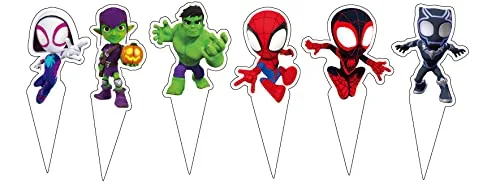 24PCS Cartoon Cake Toppers Cupcake Toppers Cake Decorations Birthday Party Supplies Decorations (Style 3)