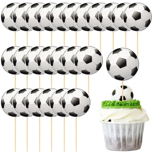40 Pcs Soccer Cupcake Toppers Soccer Cupcake Picks Sport Birthday Cake Decorations for Boys Sports Theme Birthday Party Decorations Baby Shower Supplies ﻿