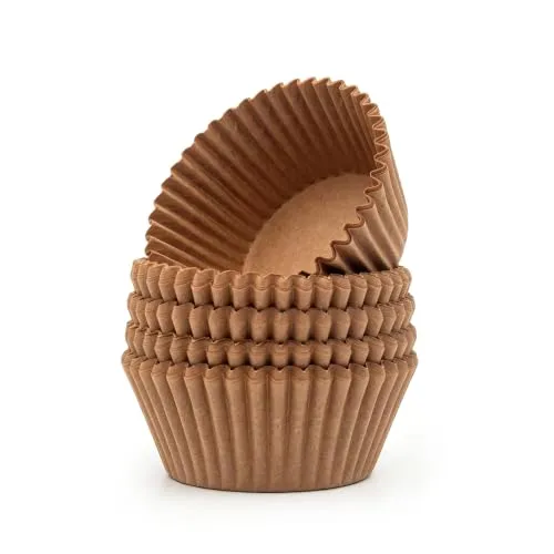 Jumbo Cupcake Liners, Premium Greaseproof Paper Large Baking Cups, 150-Count, Natural