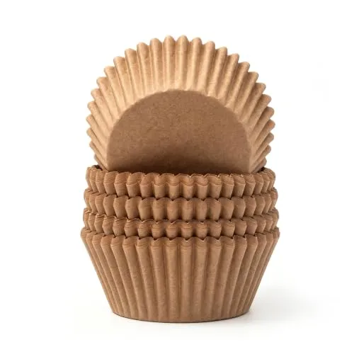 Jumbo Cupcake Liners, Premium Greaseproof Paper Large Baking Cups, 150-Count, Natural