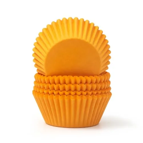 Jumbo Cupcake Liners, Premium Greaseproof Paper Large Baking Cups, 150-Count, Orange