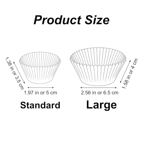 Jumbo Cupcake Liners, Premium Greaseproof Paper Large Baking Cups, 150-Count, Pink