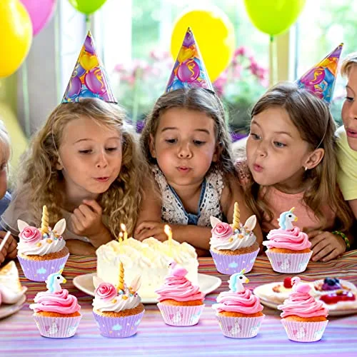 ASTARON 200 Pcs Cupcake Liners for Party Cup Cake Baking Cups Cupcake Case Rainbow Cup Cake Liners for Decorations Girl Kids Birthday Supplies (Light Pink and Purple)