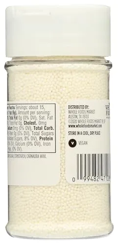 365 by Whole Foods Market, White Nonpareils Sprinkles, 3.15 Ounce