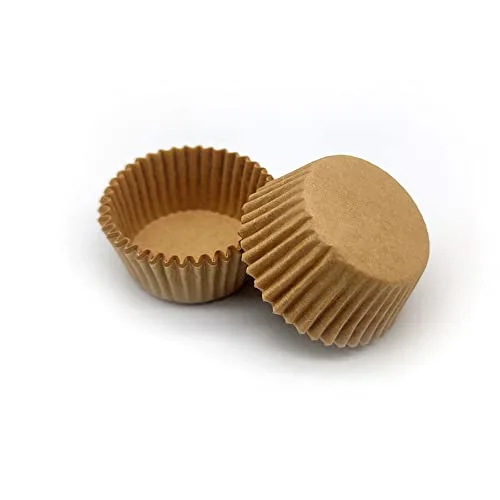 Unbleached Mini Cupcake Liners Natural Greaseproof Paper Muffin Baking Cups, 500-Count