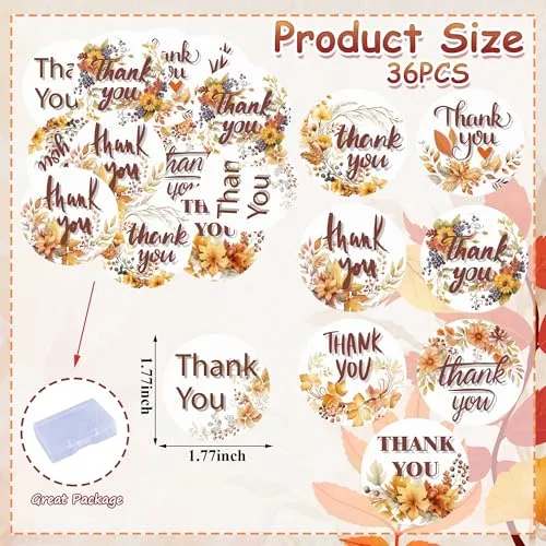36PCS Edible Fall Leaves Thaank You Cupcake Toppers Wafer Paper Autumn Maple Leaves Cake Decorations Edible Thanksgiving Cupcake Picks for Autumn Party Birthday Decor Supplies