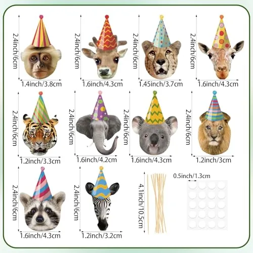 40 Pcs Safari Animals Cupcake Toppers Jungle Animals Birthday Cupcake Picks Safari Jungle Cake Decorations for Kids Wild Theme Baby Shower Party Supplies