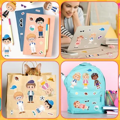 32 Sheets Make a Face and Dress Up Stickers for Kids Toddlers Make Your Own Dressing Stickers Clothing and Headwear DIY Craft Supplies Birthday Party Gifts Classroom Rewards